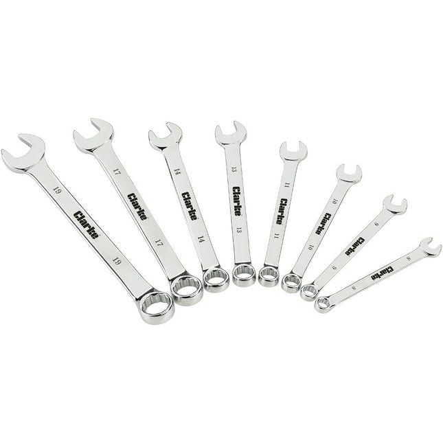 Clarke 1801815 CHT815 8 piece 8 - 19mm Combination Spanner Set