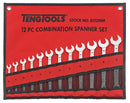 Teng Tools 8512MM Metric Anti Slip Combination 12 Piece Spanner Set