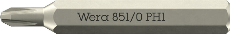 Wera 05058122001 851/0 Micro bits for Phillips screws, PH 1 x 30 mm, 4mm Hexagon Drive