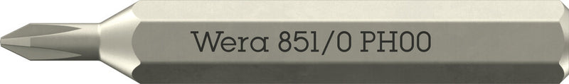 Wera 05058120001 851/0 Micro bits for Phillips screws, PH 00 x 30 mm, 4mm Hexagon Drive
