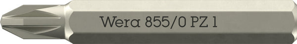 Wera 05058141001 855/0 Micro bits suitable for Pozidriv screws, PZ 1 x 30 mm, 4mm Hexagon Drive