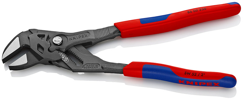 KNIPEX 86 02 250 Pliers Wrenches pliers and a wrench in a single tool with multi-component grips grey atramentized 250 mm