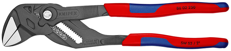 KNIPEX 86 02 250 Pliers Wrenches pliers and a wrench in a single tool with multi-component grips grey atramentized 250 mm