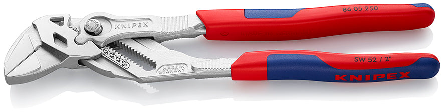 KNIPEX 86 05 250 Pliers Wrench pliers and a wrench in a single tool with multi-component grips chrome-plated 250 mm