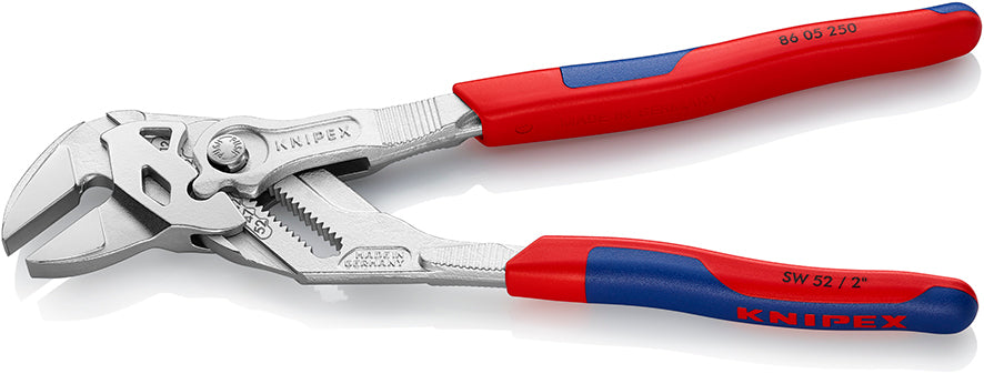 KNIPEX 86 05 250 Pliers Wrench pliers and a wrench in a single tool with multi-component grips chrome-plated 250 mm