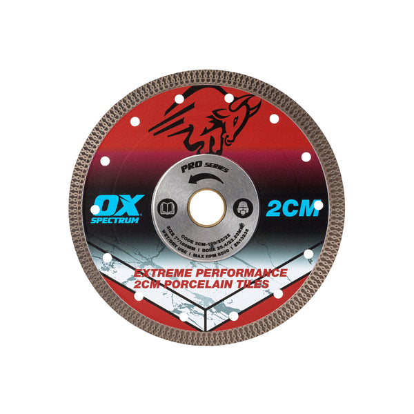 OX Tools OX-2CM-180/25/22 2CM Porcelain Cutting Blade - 180/25.4/22.23mm