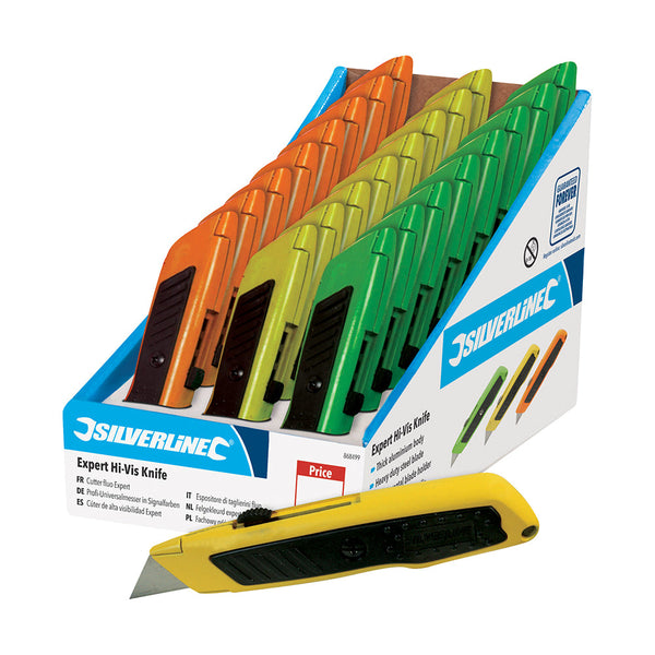 Silverline 868499 Expert Hi-Vis Knife Display Box 24pce