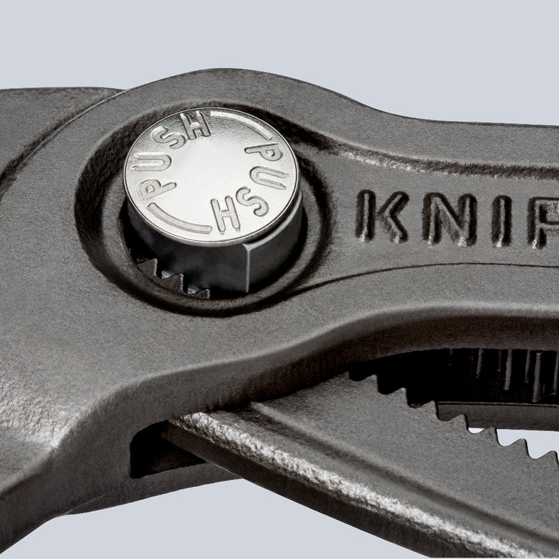 KNIPEX 87 02 300 T CobraÂ¨ High-Tech Water Pump Pliers with multi-component grips, with integrated tether attachment point for a tool tether grey atramentized 300 mm