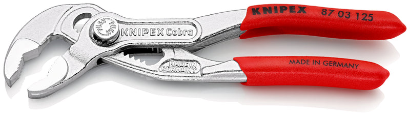 KNIPEX 87 03 125 CobraÂ¨ High-Tech Water Pump Pliers with non-slip plastic coating chrome-plated 125 mm