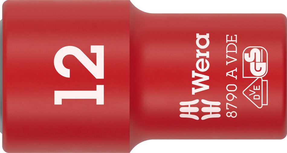 Wera 05005938001 8790 A VDE Zyklop Socket, insulated, with 1/4" drive, 12 x 41 mm