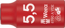 Wera 05005932001 8790 A VDE Zyklop Socket, insulated, with 1/4" drive, 5.5 x 41 mm