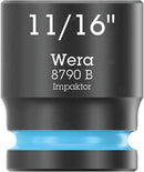 Wera 05005521001 8790 B Impaktor socket with 3/8" drive, 11/16" x 30 mm