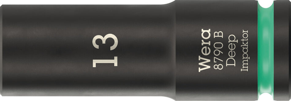 Wera 05005554001 8790 B Impaktor Deep Socket with 3/8" drive, 13 x 63 mm