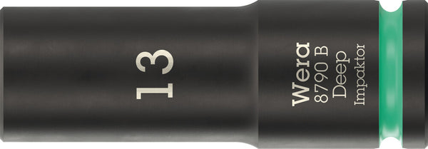 Wera 05005554001 8790 B Impaktor Deep Socket with 3/8" drive, 13 x 63 mm