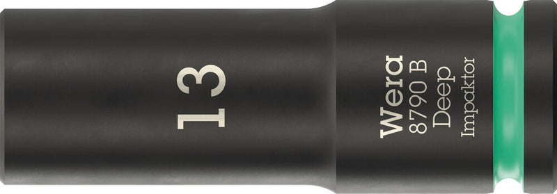 Wera 05005554001 8790 B Impaktor Deep Socket with 3/8" drive, 13 x 63 mm