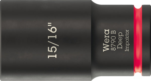 Wera 05005575001 8790 B Impaktor Deep Socket with 3/8" drive, 15/16" x 63 mm