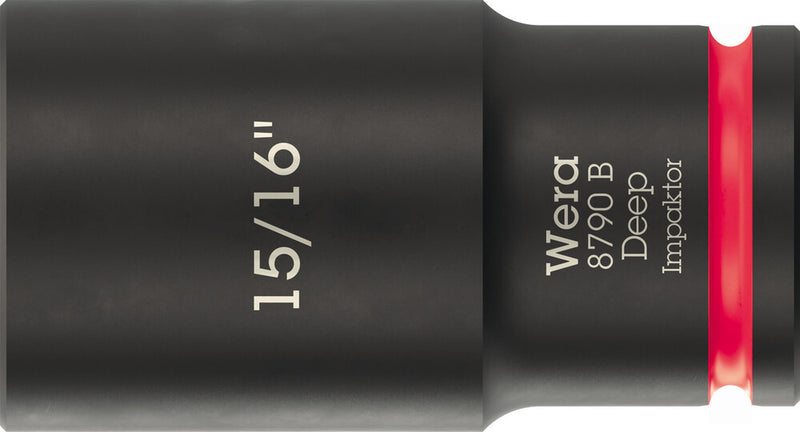 Wera 05005575001 8790 B Impaktor Deep Socket with 3/8" drive, 15/16" x 63 mm