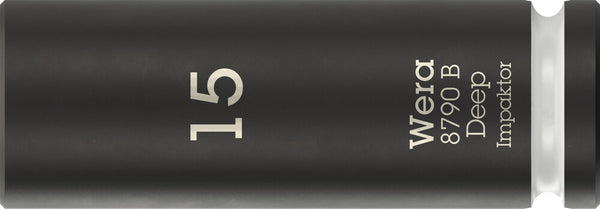 Wera 05005556001 8790 B Impaktor Deep Socket with 3/8" drive, 15 x 63 mm