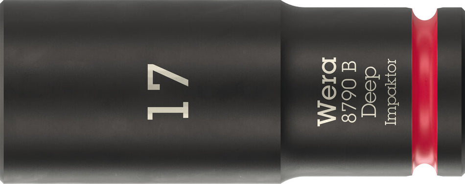 Wera 05005558001 8790 B Impaktor Deep Socket with 3/8" drive, 17 x 63 mm