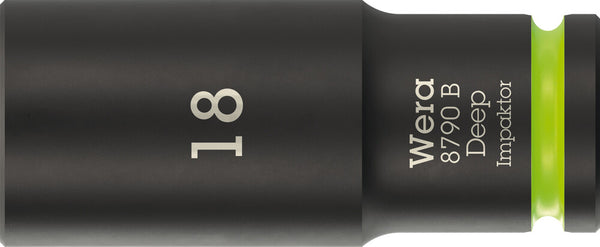 Wera 05005559001 8790 B Impaktor Deep Socket with 3/8" drive, 18 x 63 mm