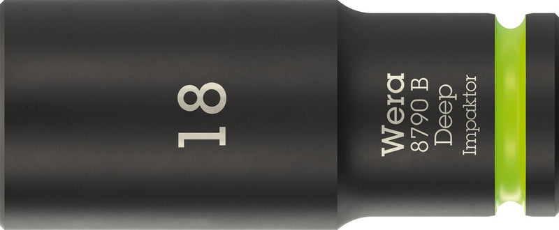 Wera 05005559001 8790 B Impaktor Deep Socket with 3/8" drive, 18 x 63 mm