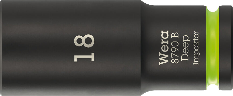 Wera 05005559001 8790 B Impaktor Deep Socket with 3/8" drive, 18 x 63 mm