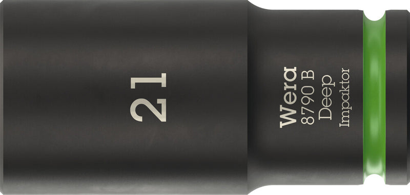 Wera 05005561001 8790 B Impaktor Deep Socket with 3/8" drive, 21 x 63 mm