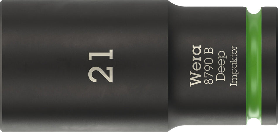 Wera 05005561001 8790 B Impaktor Deep Socket with 3/8" drive, 21 x 63 mm