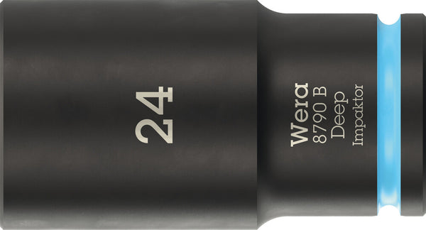 Wera 05005563001 8790 B Impaktor Deep Socket with 3/8" drive, 24 x 63 mm