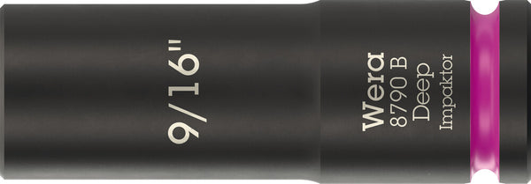 Wera 05005569001 8790 B Impaktor Deep Socket with 3/8" drive, 9/16" x 63 mm