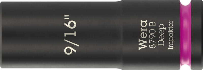Wera 05005569001 8790 B Impaktor Deep Socket with 3/8" drive, 9/16" x 63 mm