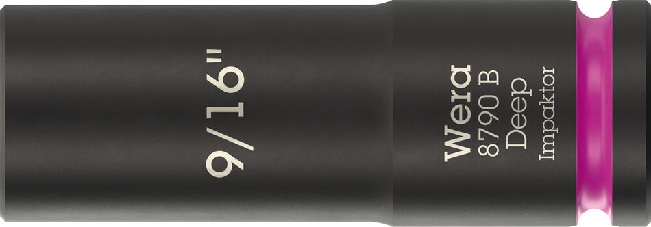 Wera 05005569001 8790 B Impaktor Deep Socket with 3/8" drive, 9/16" x 63 mm