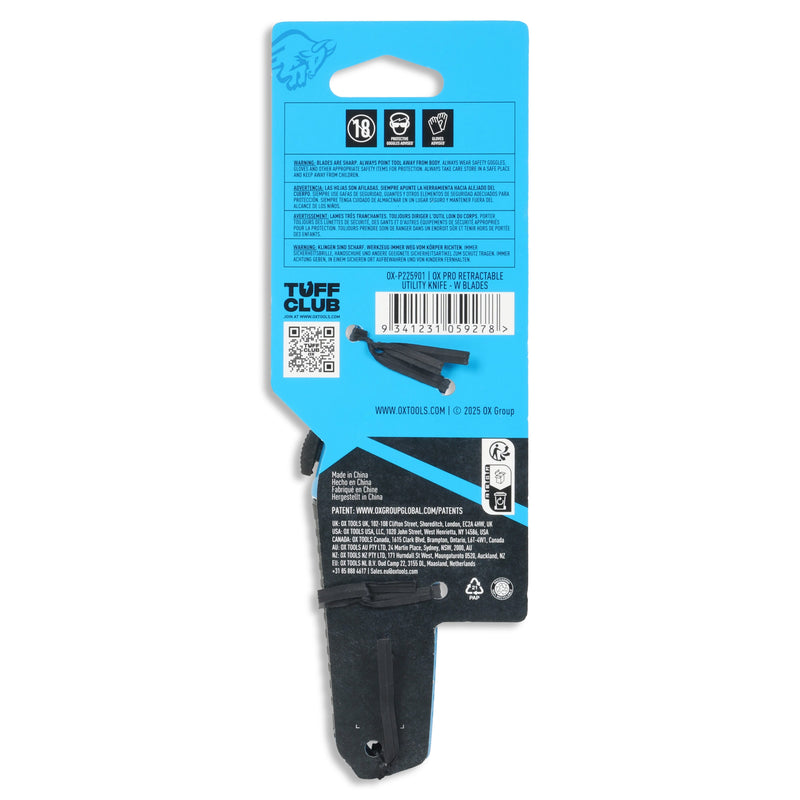OX Hand Tools P225901 Pro Retractable Utility Knife - w/ Blades