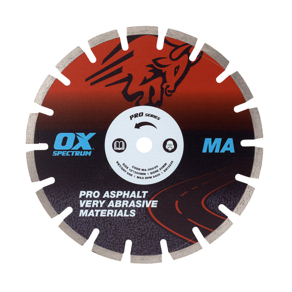 OX Tools OX-MA300/20 Spectrum Superior Shark Diamond Blade - Asphalt - 300/20mm