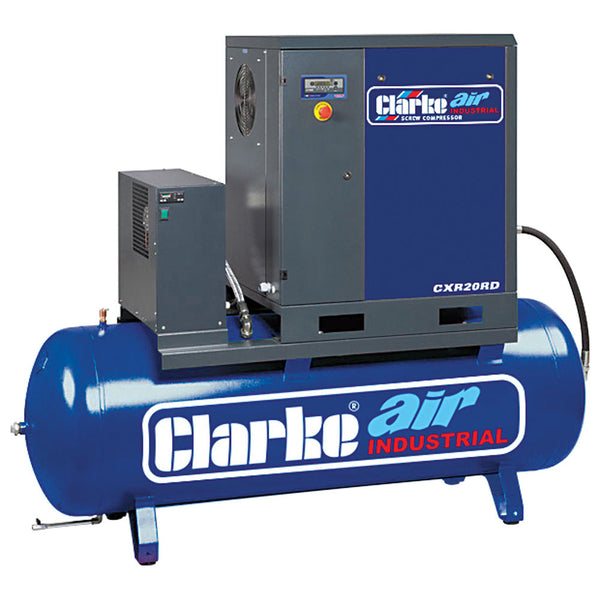 Clarke 2456600 CXR20RD 65.3cfm 500 Litre 20HP Industrial Screw Compressor with Air Receiver & Dryer  (400V)