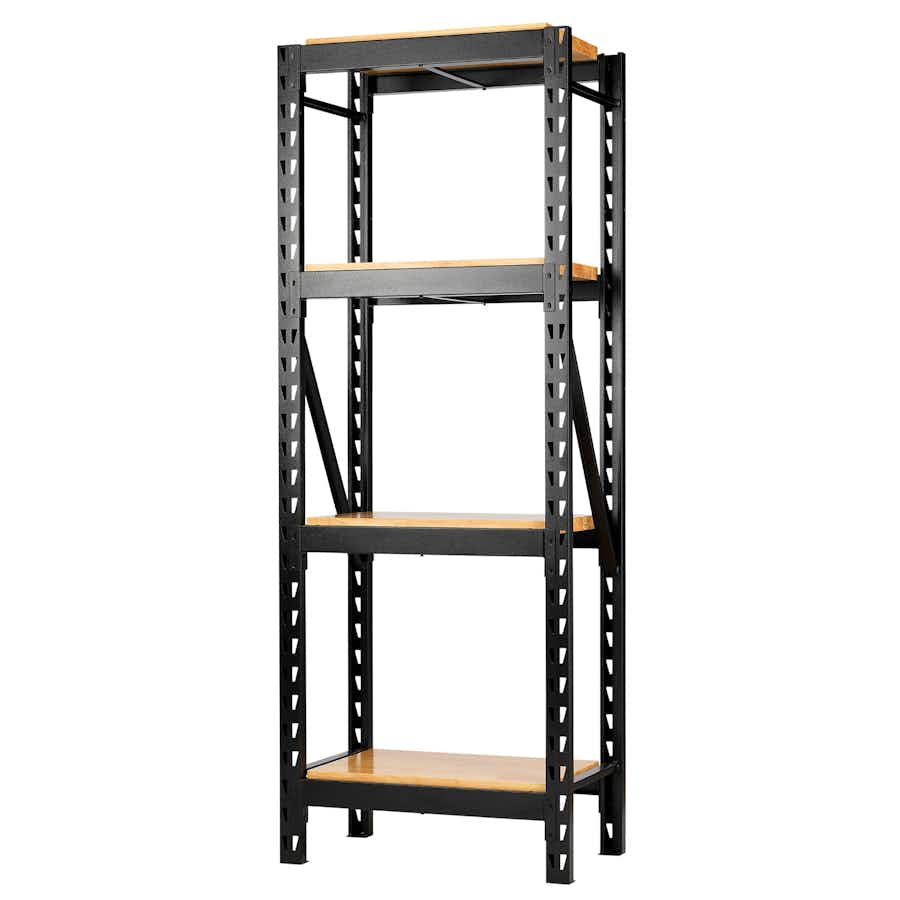 BUNKER® 27978 21 Piece Modular 4 Tier Racking with Hardwood Shelving, 750mm