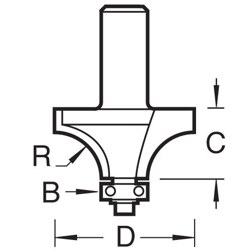Trend Tools 90/28X1/2TC Bull Nose Combination Cutter