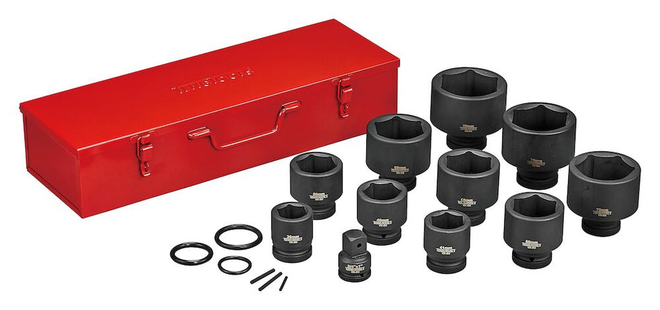 Teng Tools 9117 1" Impact Cr-Mo socket set with case DIN 36-80mm