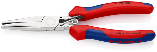 KNIPEX 91 92 180 Upholstery Pliers with multi-component grips mirror polished 185 mm