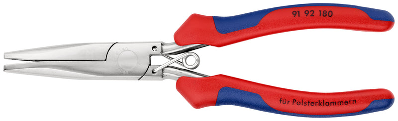 KNIPEX 91 92 180 Upholstery Pliers with multi-component grips mirror polished 185 mm