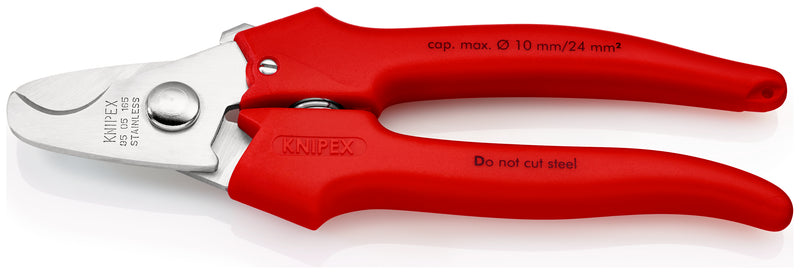 KNIPEX 95 05 165 Cable Shears handles extrusion plastic-coated plastic coated 165 mm