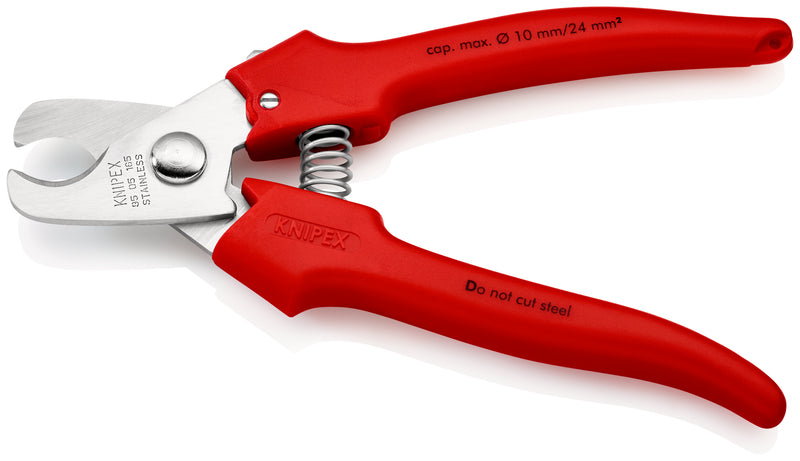 KNIPEX 95 05 165 Cable Shears handles extrusion plastic-coated plastic coated 165 mm