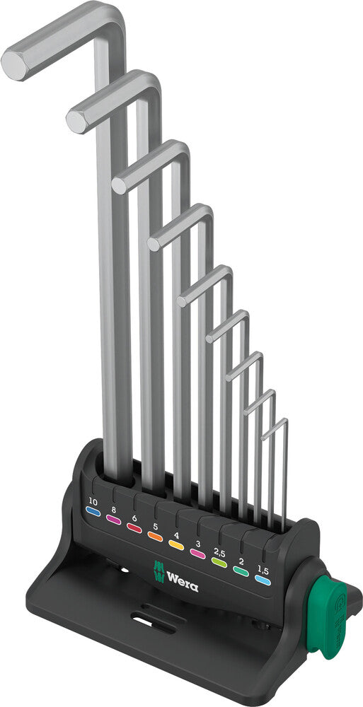 Wera 05022102001 950/9 Hex-Plus 8 L-key set, metric, chrome-plated, 9 pieces