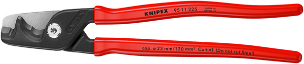 KNIPEX 95 11 225 StepCut¨ XL Cable shears with step cut plastic coated burnished