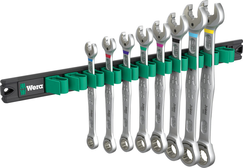 Wera 05020016001 9632 Magnetic rail 6000 Joker Imperial 1 Ratcheting combination wrenches set, Imperial, 8 pieces