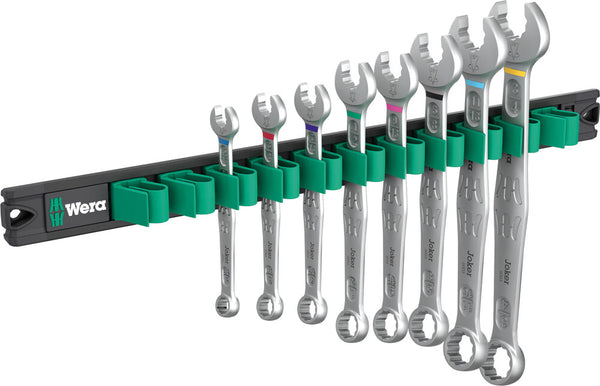 Wera 05020235001 9642 Magnetic rail 6003 Joker Imperial 1 Ring spanner set, 8 pieces