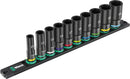 Wera 05005590001 9660 Magnetic rail B Impaktor Deep 1 socket set, 3/8" drive, 10pc