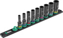 Wera 05005591001 9661 Magnetic rail B Impaktor Deep Imperial 1 socket set, 3/8" drive, 9pc