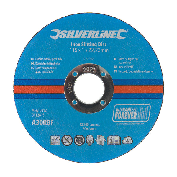 Silverline 972926 Inox Slitting Discs 10pk