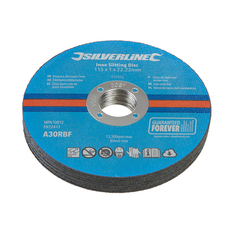 Silverline 972926 Inox Slitting Discs 10pk